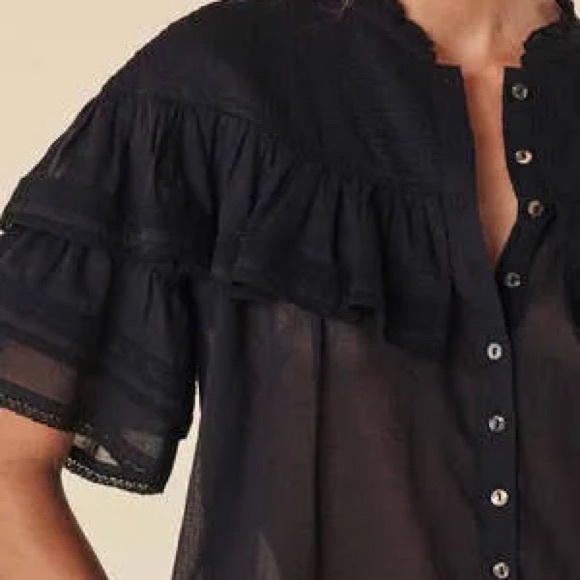 COPY - Trade/Sale NWT Spell Dove Lace 💯Organic Cotton Blouse in ex small xs - Picture 2 of 5